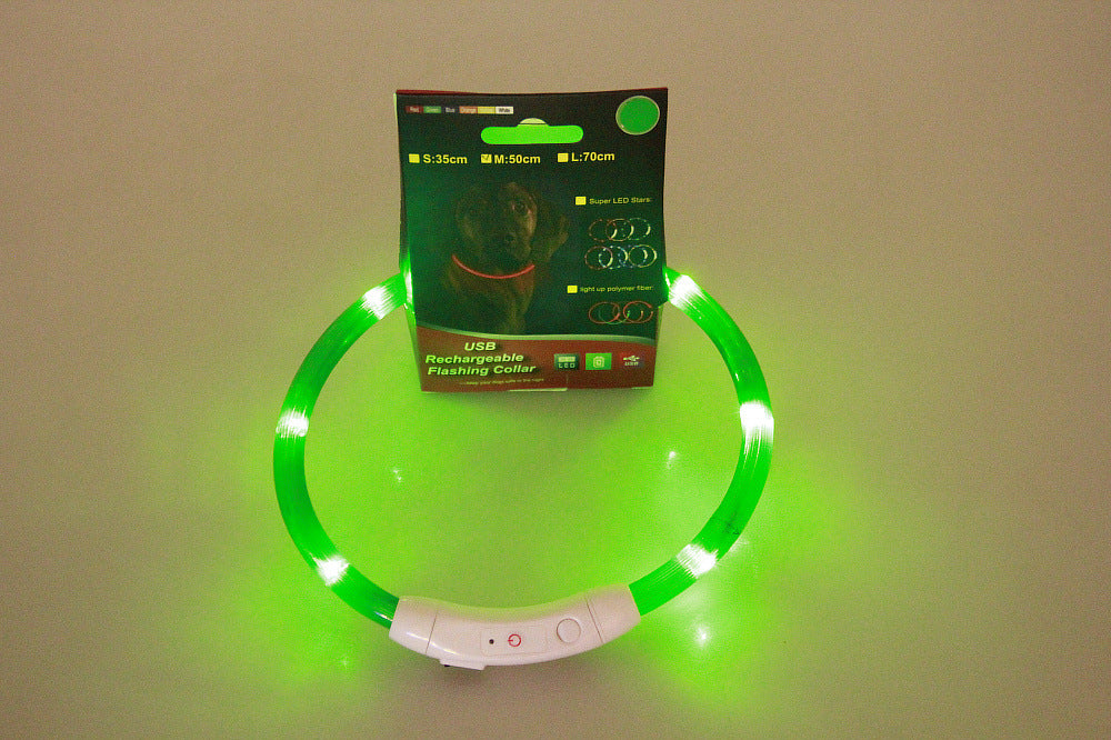 Neon Glow Dog Collar Rechargeable Safety for Night Adventures